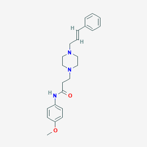 molecular formula C23H29N3O2 B246996 N-(4-Methoxy-phenyl)-3-[4-(3-phenyl-allyl)-piperazin-1-yl]-propionamide 