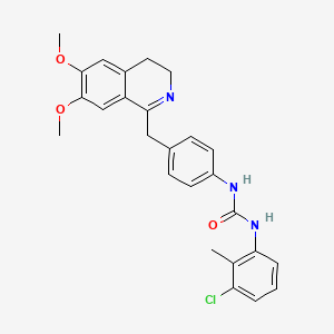 1-(3-Chloro-2-methylphenyl)-3-[4-[(6,7-dimethoxy-3,4-dihydroisoquinolin-1-yl)methyl]phenyl]urea