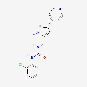 molecular formula C17H16ClN5O B2469974 1-(2-Chlorophenyl)-3-[(2-methyl-5-pyridin-4-ylpyrazol-3-yl)methyl]urea CAS No. 2310126-43-1