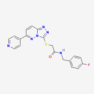 molecular formula C19H15FN6OS B2469980 N-(4-fluorobenzyl)-2-((6-(pyridin-4-yl)-[1,2,4]triazolo[4,3-b]pyridazin-3-yl)thio)acetamide CAS No. 877635-15-9