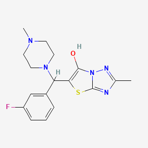 molecular formula C17H20FN5OS B2469982 5-((3-Fluorophenyl)(4-methylpiperazin-1-yl)methyl)-2-methylthiazolo[3,2-b][1,2,4]triazol-6-ol CAS No. 851810-47-4