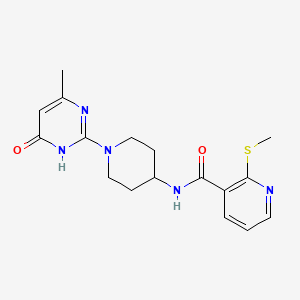 N-(1-(4-methyl-6-oxo-1,6-dihydropyrimidin-2-yl)piperidin-4-yl)-2-(methylthio)nicotinamide