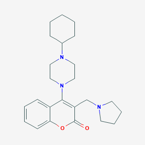 molecular formula C24H33N3O2 B247000 4-(4-cyclohexylpiperazin-1-yl)-3-(pyrrolidin-1-ylmethyl)-2H-chromen-2-one 