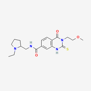 molecular formula C19H26N4O3S B2470000 N-[(1-ethylpyrrolidin-2-yl)methyl]-3-(2-methoxyethyl)-4-oxo-2-sulfanylidene-1H-quinazoline-7-carboxamide CAS No. 422528-34-5