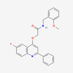 molecular formula C25H21FN2O3 B2470010 2-((6-fluoro-2-phenylquinolin-4-yl)oxy)-N-(2-methoxybenzyl)acetamide CAS No. 1114835-51-6