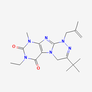 molecular formula C18H26N6O2 B2470014 3-(叔丁基)-7-乙基-9-甲基-1-(2-甲基烯丙基)-1,4-二氢-[1,2,4]三嗪并[3,4-f]嘌呤-6,8(7H,9H)-二酮 CAS No. 923420-74-0
