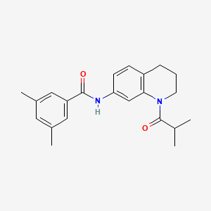 molecular formula C22H26N2O2 B2470023 N-(1-isobutyryl-1,2,3,4-tetrahydroquinolin-7-yl)-3,5-dimethylbenzamide CAS No. 1005301-38-1