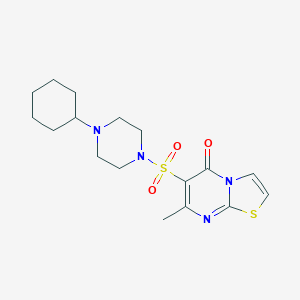 molecular formula C17H24N4O3S2 B247003 6-[(4-cyclohexyl-1-piperazinyl)sulfonyl]-7-methyl-5H-[1,3]thiazolo[3,2-a]pyrimidin-5-one 