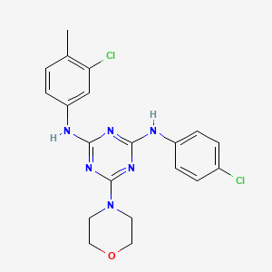 molecular formula C20H20Cl2N6O B2470041 N2-(3-chloro-4-methylphenyl)-N4-(4-chlorophenyl)-6-morpholino-1,3,5-triazine-2,4-diamine CAS No. 898611-55-7