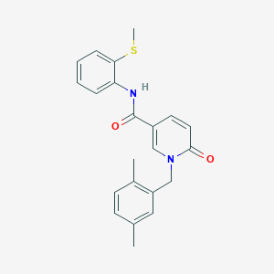 molecular formula C22H22N2O2S B2470050 1-[(2,5-dimethylphenyl)methyl]-N-(2-methylsulfanylphenyl)-6-oxopyridine-3-carboxamide CAS No. 946311-04-2