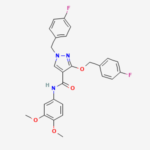 N-(3,4-dimethoxyphenyl)-1-(4-fluorobenzyl)-3-((4-fluorobenzyl)oxy)-1H-pyrazole-4-carboxamide