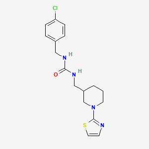 molecular formula C17H21ClN4OS B2470054 1-(4-Chlorobenzyl)-3-((1-(thiazol-2-yl)piperidin-3-yl)methyl)urea CAS No. 1706285-79-1