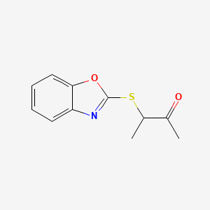 molecular formula C11H11NO2S B2470055 3-(1,3-苯并恶唑-2-基硫烷基)丁-2-酮 CAS No. 1154642-01-9