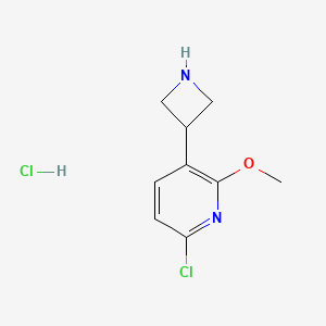 molecular formula C9H12Cl2N2O B2470064 3-(Azetidin-3-yl)-6-chloro-2-methoxypyridine;hydrochloride CAS No. 2413899-23-5