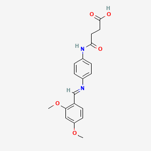 molecular formula C19H20N2O5 B2470068 (E)-4-((4-((2,4-dimethoxybenzylidene)amino)phenyl)amino)-4-oxobutanoic acid CAS No. 682788-71-2
