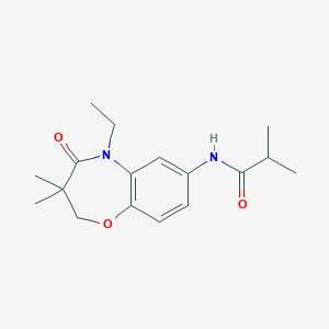 molecular formula C17H24N2O3 B2470070 N-(5-ethyl-3,3-dimethyl-4-oxo-2,3,4,5-tetrahydrobenzo[b][1,4]oxazepin-7-yl)isobutyramide CAS No. 921544-67-4