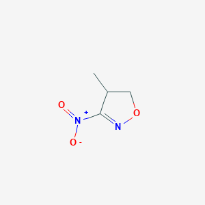 molecular formula C4H6N2O3 B2470079 4-Methyl-3-nitro-4,5-dihydro-1,2-oxazole CAS No. 96914-18-0