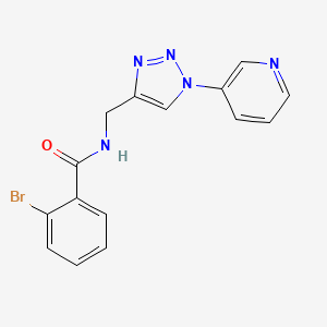 molecular formula C15H12BrN5O B2470080 2-溴-N-((1-(吡啶-3-基)-1H-1,2,3-三唑-4-基)甲基)苯甲酰胺 CAS No. 2034563-60-3