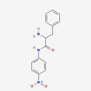 molecular formula C15H15N3O3 B2470083 2-Amino-N-(4-nitrophenyl)-3-phenylpropanamide CAS No. 14235-17-7; 2360-97-6