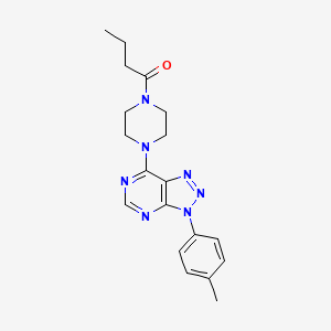 molecular formula C19H23N7O B2470087 1-(4-(3-(p-tolyl)-3H-[1,2,3]triazolo[4,5-d]pyrimidin-7-yl)piperazin-1-yl)butan-1-one CAS No. 920178-20-7