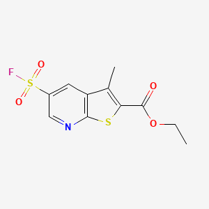 molecular formula C11H10FNO4S2 B2470088 Ethyl 5-fluorosulfonyl-3-methylthieno[2,3-b]pyridine-2-carboxylate CAS No. 2137765-35-4