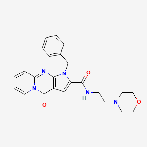 molecular formula C24H25N5O3 B2470097 1-苄基-N-(2-吗啉乙基)-4-氧代-1,4-二氢吡啶并[1,2-a]吡咯并[2,3-d]嘧啶-2-甲酰胺 CAS No. 899405-63-1