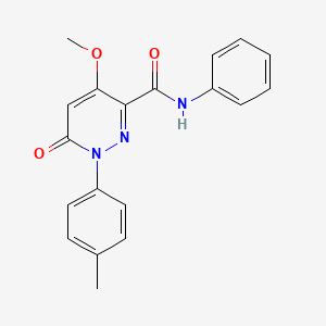 molecular formula C19H17N3O3 B2470098 4-methoxy-6-oxo-N-phenyl-1-(p-tolyl)-1,6-dihydropyridazine-3-carboxamide CAS No. 946230-65-5