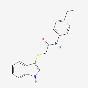 molecular formula C18H18N2OS B2470099 N-(4-ethylphenyl)-2-(1H-indol-3-ylsulfanyl)acetamide CAS No. 862825-83-0