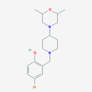 molecular formula C18H27BrN2O2 B247010 4-Bromo-2-{[4-(2,6-dimethyl-4-morpholinyl)-1-piperidinyl]methyl}phenol 