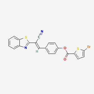 (E)-4-(2-(benzo[d]thiazol-2-yl)-2-cyanovinyl)phenyl 5-bromothiophene-2-carboxylate