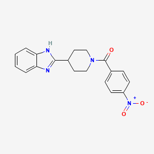 molecular formula C19H18N4O3 B2470104 [4-(1H-benzimidazol-2-yl)piperidin-1-yl]-(4-nitrophenyl)methanone CAS No. 605628-05-5