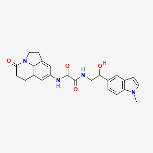 molecular formula C24H24N4O4 B2470105 N1-(2-hydroxy-2-(1-methyl-1H-indol-5-yl)ethyl)-N2-(4-oxo-2,4,5,6-tetrahydro-1H-pyrrolo[3,2,1-ij]quinolin-8-yl)oxalamide CAS No. 2034256-52-3