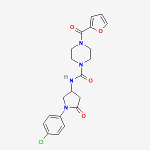molecular formula C20H21ClN4O4 B2470109 N-(1-(4-氯苯基)-5-氧代吡咯烷-3-基)-4-(呋喃-2-甲酰基)哌嗪-1-甲酰胺 CAS No. 887466-22-0
