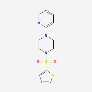 molecular formula C13H15N3O2S2 B2470111 1-Pyridin-2-yl-4-thiophen-2-ylsulfonylpiperazine CAS No. 496777-29-8