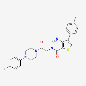 molecular formula C25H23FN4O2S B2470113 3-{2-[4-(4-氟苯基)哌嗪-1-基]-2-氧代乙基}-7-(4-甲苯基)噻吩并[3,2-d]嘧啶-4(3H)-酮 CAS No. 1207029-93-3