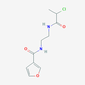 molecular formula C10H13ClN2O3 B2470119 N-[2-(2-Chloropropanoylamino)ethyl]furan-3-carboxamide CAS No. 2411242-41-4