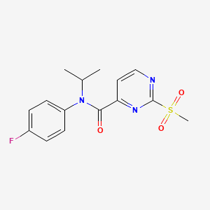 molecular formula C15H16FN3O3S B2470128 N-(4-fluorophenyl)-2-methanesulfonyl-N-(propan-2-yl)pyrimidine-4-carboxamide CAS No. 2094832-45-6