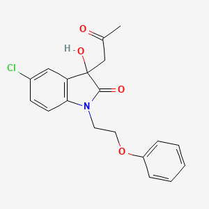 molecular formula C19H18ClNO4 B2470135 5-氯-3-羟基-3-(2-氧代丙基)-1-(2-苯氧乙基)吲哚-2-酮 CAS No. 879047-89-9
