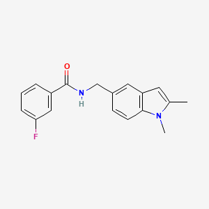 molecular formula C18H17FN2O B2470145 N-((1,2-dimethyl-1H-indol-5-yl)methyl)-3-fluorobenzamide CAS No. 852137-34-9