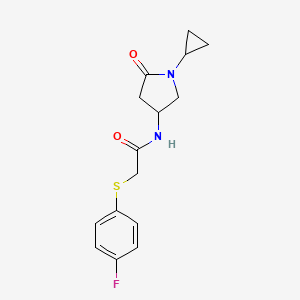 N-(1-cyclopropyl-5-oxopyrrolidin-3-yl)-2-((4-fluorophenyl)thio)acetamide