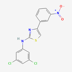 molecular formula C15H9Cl2N3O2S B2470163 N-(3,5-dichlorophenyl)-4-(3-nitrophenyl)-1,3-thiazol-2-amine CAS No. 517904-67-5