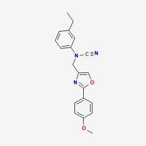 molecular formula C20H19N3O2 B2470165 (3-乙基苯基)-[[2-(4-甲氧基苯基)-1,3-恶唑-4-基]甲基]氰胺 CAS No. 1825623-68-4