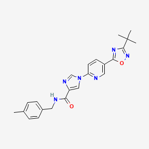 molecular formula C23H24N6O2 B2470171 1-{5-[3-(tert-butyl)-1,2,4-oxadiazol-5-yl]-2-pyridyl}-N~4~-(4-methylbenzyl)-1H-imidazole-4-carboxamide CAS No. 1251562-36-3