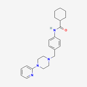 molecular formula C23H30N4O B2470174 N-(4-((4-(pyridin-2-yl)piperazin-1-yl)methyl)phenyl)cyclohexanecarboxamide CAS No. 1172515-95-5