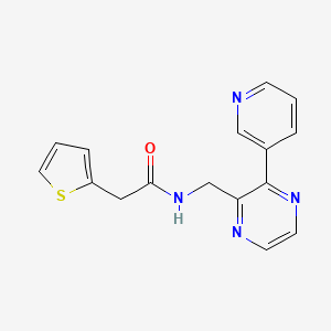 molecular formula C16H14N4OS B2470185 N-{[3-(pyridin-3-yl)pyrazin-2-yl]methyl}-2-(thiophen-2-yl)acetamide CAS No. 2097895-82-2