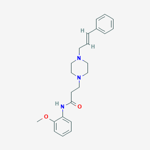 molecular formula C23H29N3O2 B247019 N-(2-Methoxy-phenyl)-3-[4-(3-phenyl-allyl)-piperazin-1-yl]-propionamide 