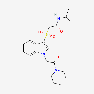 N-isopropyl-2-((1-(2-oxo-2-(piperidin-1-yl)ethyl)-1H-indol-3-yl)sulfonyl)acetamide