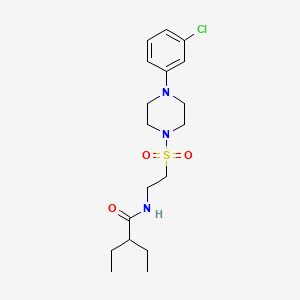 molecular formula C18H28ClN3O3S B2470194 N-(2-((4-(3-chlorophenyl)piperazin-1-yl)sulfonyl)ethyl)-2-ethylbutanamide CAS No. 897612-73-6