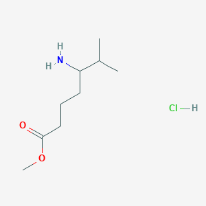 molecular formula C9H20ClNO2 B2470197 5-氨基-6-甲基庚酸甲酯;盐酸盐 CAS No. 2470438-00-5