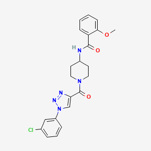molecular formula C22H22ClN5O3 B2470204 N-(1-(1-(3-chlorophenyl)-1H-1,2,3-triazole-4-carbonyl)piperidin-4-yl)-2-methoxybenzamide CAS No. 1251673-62-7